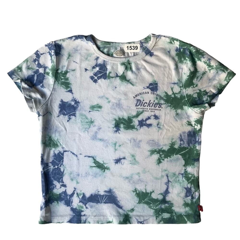 Dickies Women’s Short Sleeve Crop Top Size L, White & Green